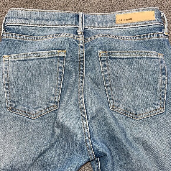 GRLFRND NAOMI Blue Jeans in "I Will Survive" Wash Made in USA Ripped Knees - 24 - Picture 6 of 13